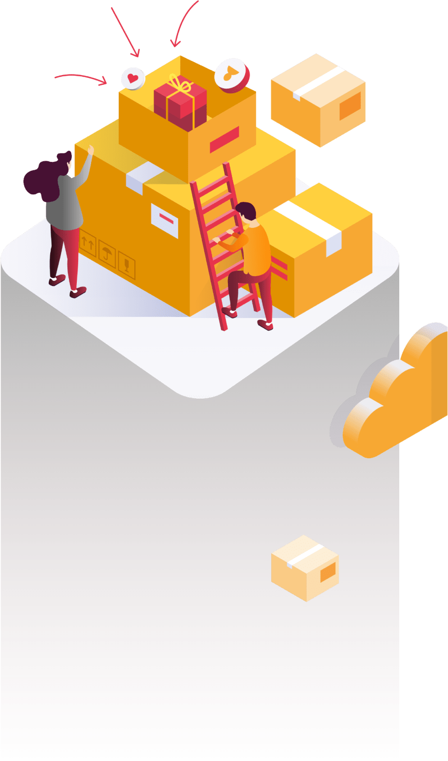 Illustration von Fulfillment und Paketlogistik im Lagerprozess